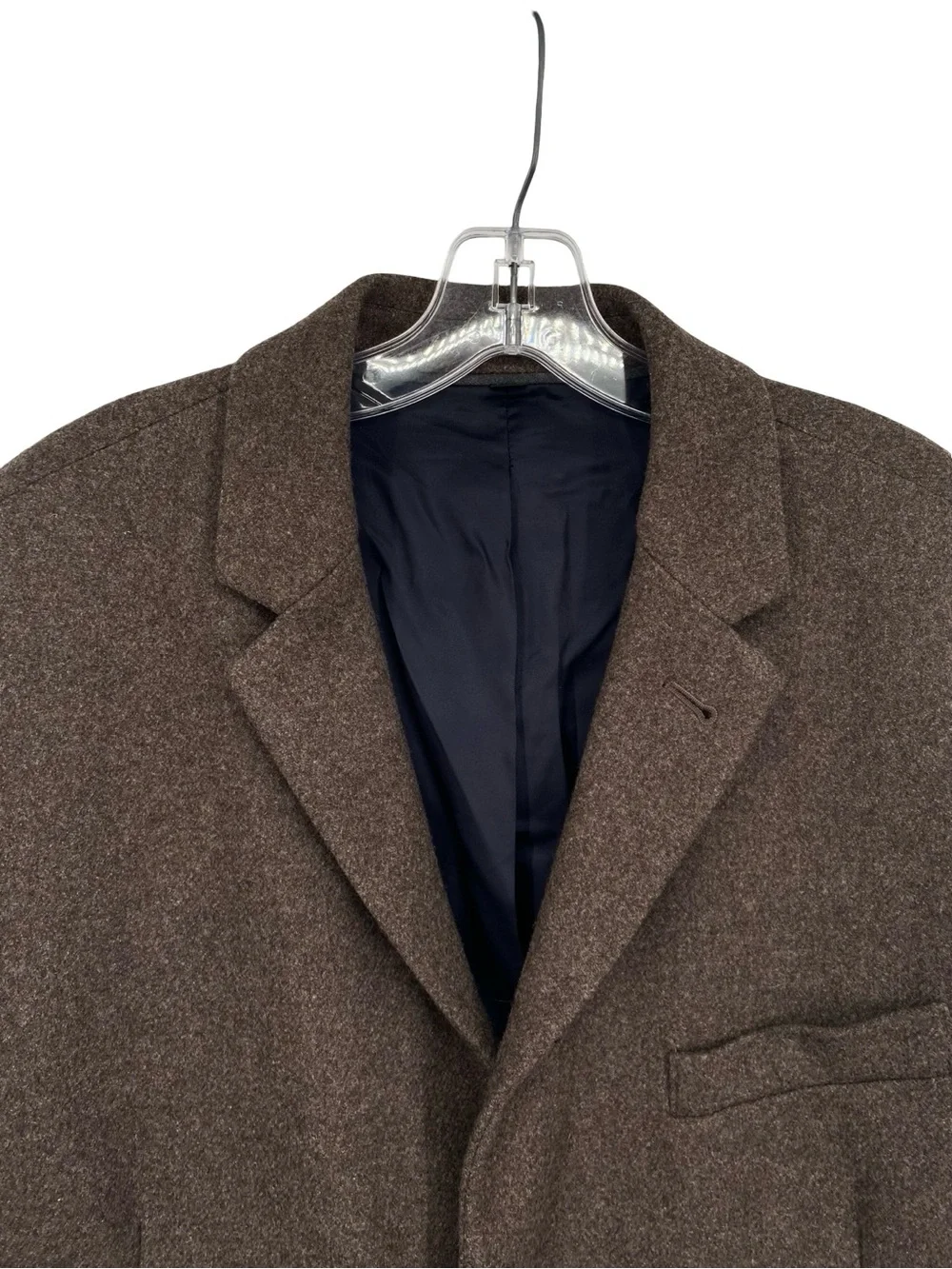 J. Crew Men’s Ludlow Marling & Evans Brown Wool Long Top Coat Size 44